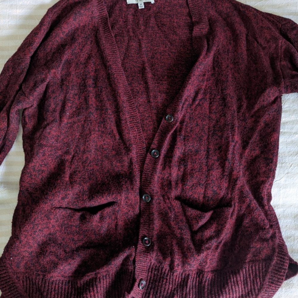 Madewell maroon v-neck cardigan sweater